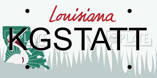 KGSTATT Louisiana License Plate
