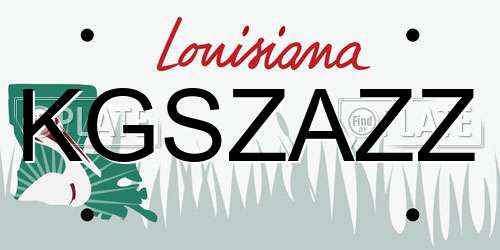 KGSZAZZ Louisiana License Plate