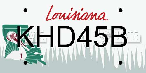 KHD45B Louisiana License Plate