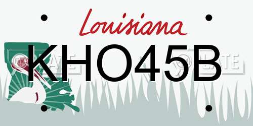 KHO45B Louisiana License Plate