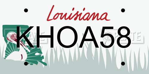 KHOA58 Louisiana License Plate