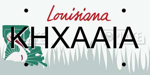 KHXAAIA Louisiana License Plate