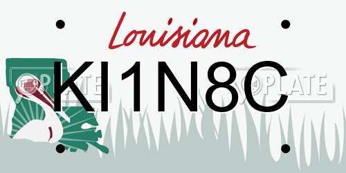 KI1N8C Louisiana License Plate