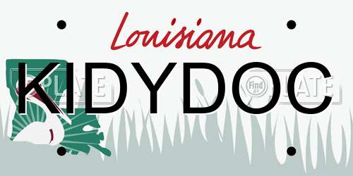 KIDYDOC Louisiana License Plate