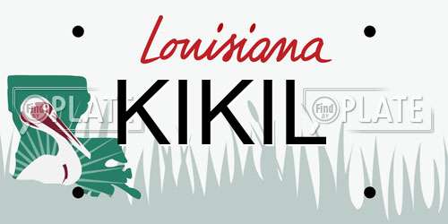 KIKIL Louisiana License Plate