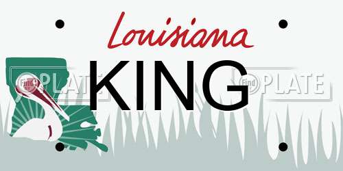 KING Louisiana License Plate