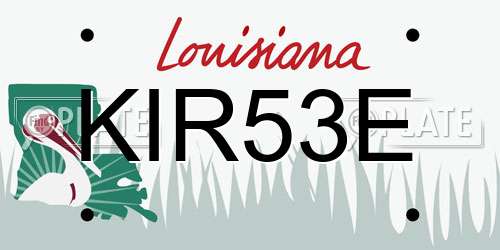 KIR53E Louisiana License Plate