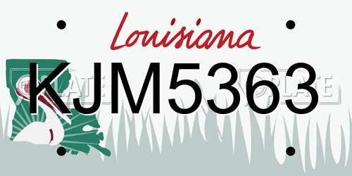 KJM5363 Louisiana License Plate