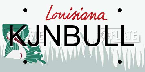 KJNBULL Louisiana License Plate