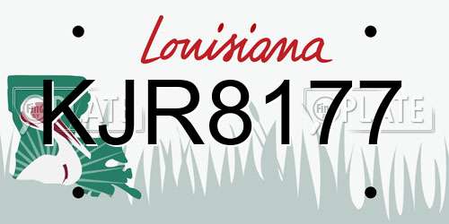 KJR8177 Louisiana License Plate