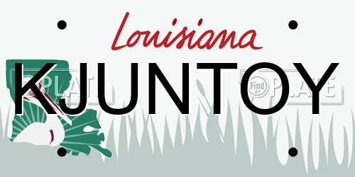 KJUNTOY Louisiana License Plate