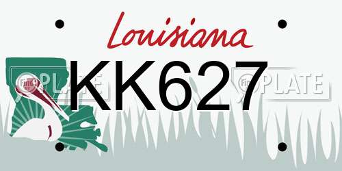 KK627 Louisiana License Plate