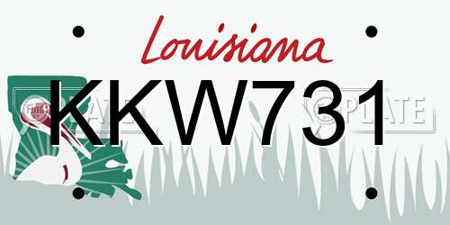 KKW731 Louisiana License Plate