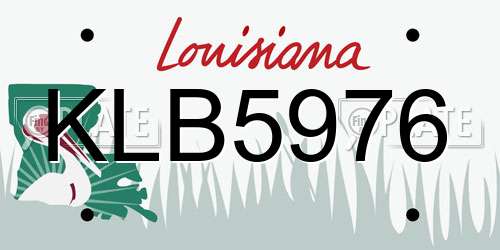 KLB5976 Louisiana License Plate