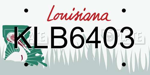 KLB6403 Louisiana License Plate
