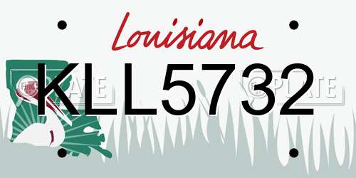 KLL5732 Louisiana License Plate