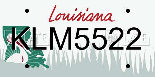 KLM5522 Louisiana License Plate