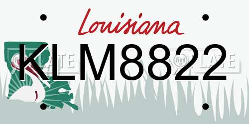 KLM8822 Louisiana License Plate