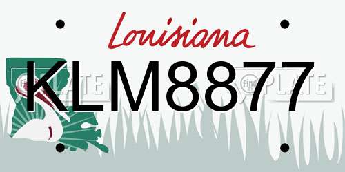 KLM8877 Louisiana License Plate