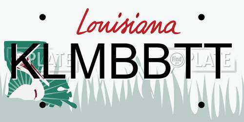 KLMBBTT Louisiana License Plate