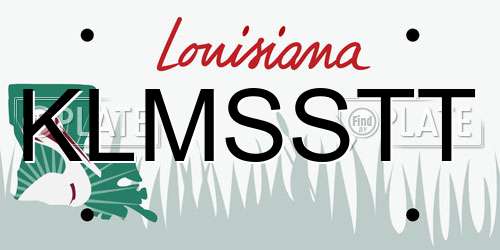 KLMSSTT Louisiana License Plate