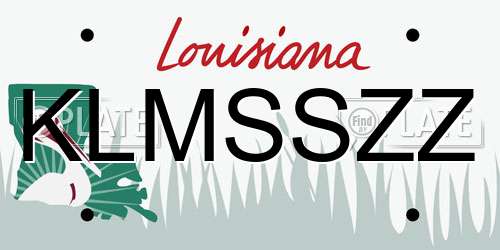 KLMSSZZ Louisiana License Plate