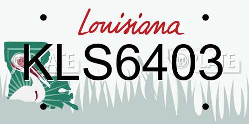KLS6403 Louisiana License Plate