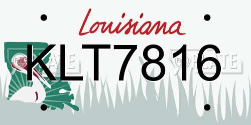 KLT7816 Louisiana License Plate