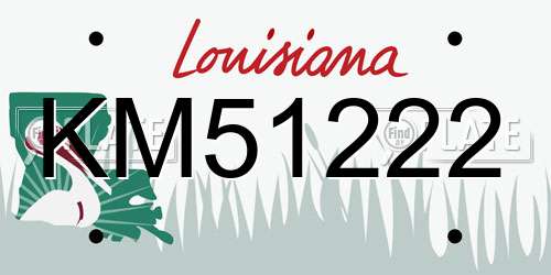 KM51222 Louisiana License Plate