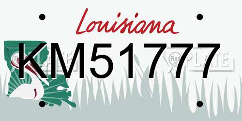 KM51777 Louisiana License Plate