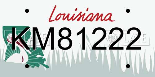 KM81222 Louisiana License Plate