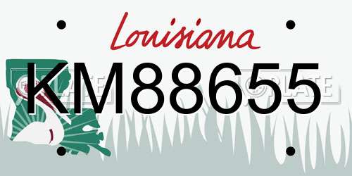 KM88655 Louisiana License Plate