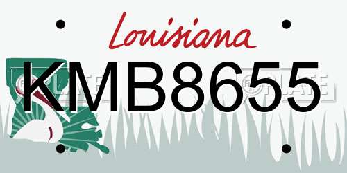 KMB8655 Louisiana License Plate