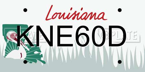 KNE60D Louisiana License Plate