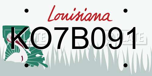 KO7B091 Louisiana License Plate