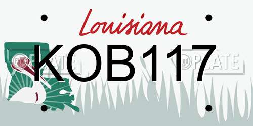 KOB117 Louisiana License Plate