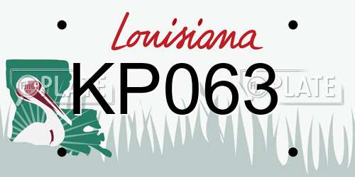 KP063 Louisiana License Plate