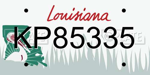 KP85335 Louisiana License Plate