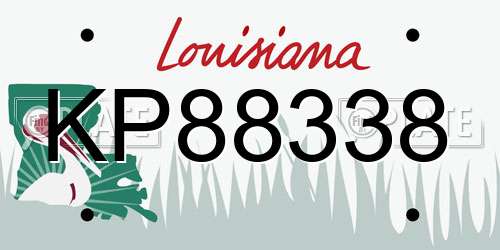KP88338 Louisiana License Plate