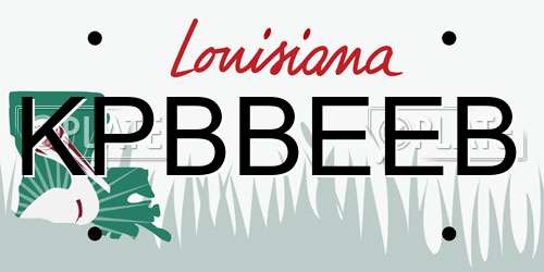 KPBBEEB Louisiana License Plate