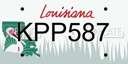 KPP587 Louisiana License Plate