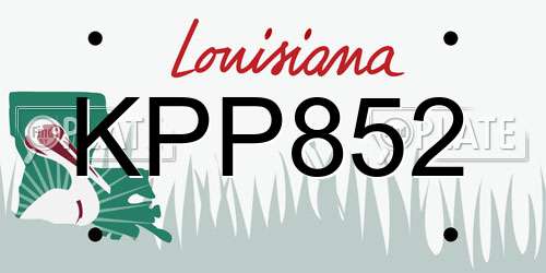 KPP852 Louisiana License Plate