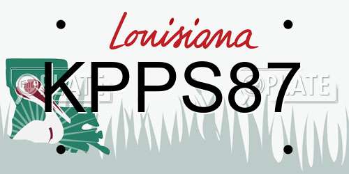KPPS87 Louisiana License Plate