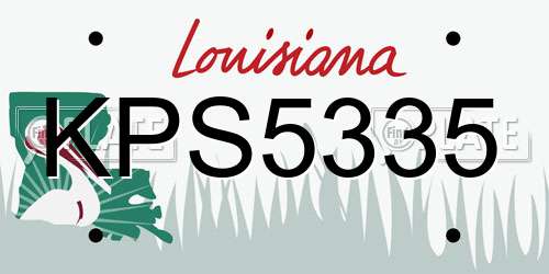 KPS5335 Louisiana License Plate