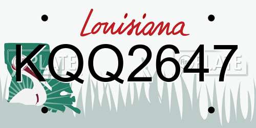 KQQ2647 Louisiana License Plate