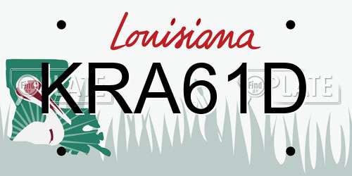KRA61D Louisiana License Plate