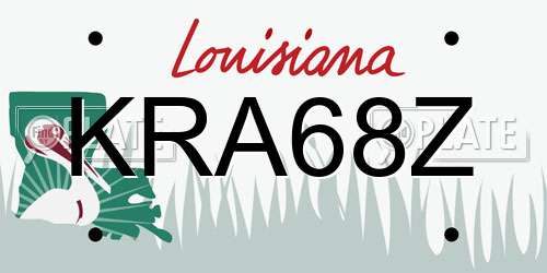 KRA68Z Louisiana License Plate