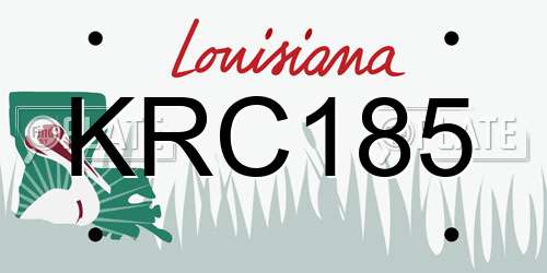 KRC185 Louisiana License Plate