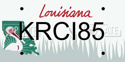 KRCI85 Louisiana License Plate