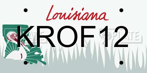 KROF12 Louisiana License Plate